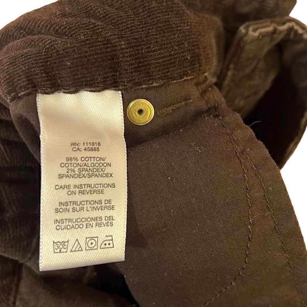 Michael Kors Corduroy Straight Leg Mid-Rise Pants Brown Size 4P - Picture 5 of 7